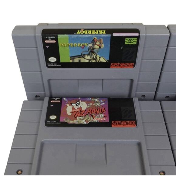 SNES Game Lot of 5 Good Condition TazMania, Paperboy, TopGear, Ms. PacMan, WOF - Picture 4 of 9